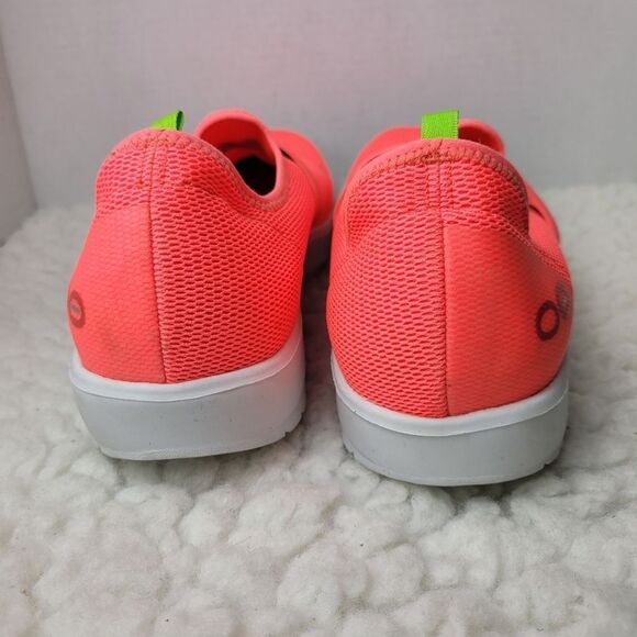 OOFOS OOmg Low Top Comfort Recovery Shoes Unisex W 12, M 10.5 Coral Orange - Picture 4 of 11